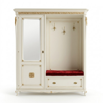 Kleederstänner Garde-Robe Massiv Holz Iwwerbekleedung Korridor Spigel Italienesch