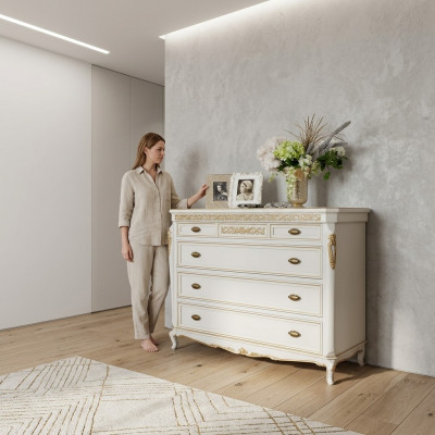 Héich Kommode Sideboard Kommoden 5 Schiefen Héichschaf Schaf Holz Miwwelen Nei