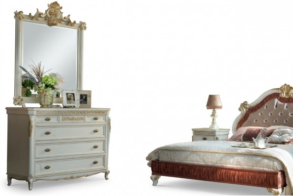 Kommodenschaf Design Modern Grupp Miwwel Set Kommode Spigel Holz Kommoden