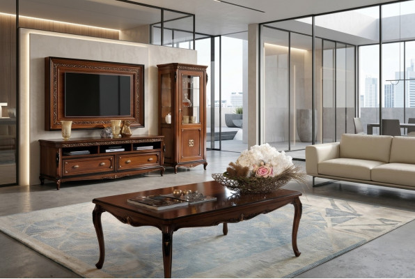 Couchtischen Dësch Luxus Holz Dëscher Konsolen Design Italienesch Miwwelen Vaccari