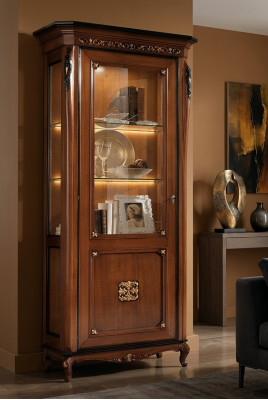 Vitrine 1 Dier Schaf Vitrinnen Wunnzëmmer Schief Design Schaf Miwwelen Glas Nei