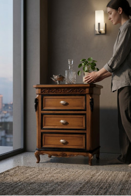 Design Niewentisch Schlofzëmmer Dësch Nuetsdëscher Holz Nuetsdësch Nuetskonsole
