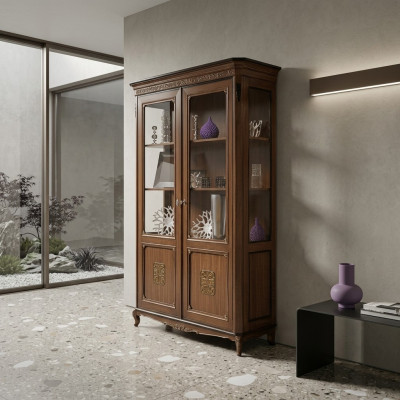 Vitrinen Glas Schaf Echt Holz Vitrin Wunnzëmmert Miwwelen Anrichte Massivt Holz