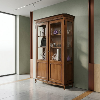 Modern Sideboard Kommod Vitrin Kommoden Schaf Schief Hëlz Massivhëlz