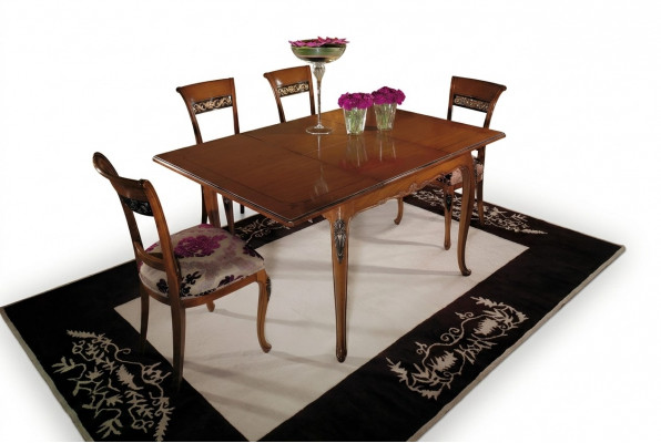 Iesszëmmer Miwwelen 110x110cm Dëscher HolzZëmmer Design Iessdësch Holz Dësch Klassesch