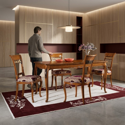 Iessdësch Dësch Miwwelen 4x Still Set 5-delig Grupp Design Iesszëmmer Set Neu