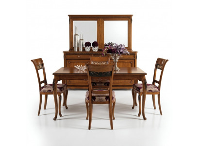 Essstull Zëmmer Set Sëtz Garnitur 4x Stull Klassesch Polster Design Nei Holz