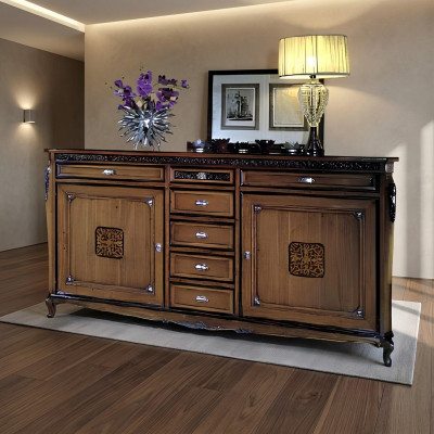 Wunnzëmmer Holz Buffetschaf Anrichte Nei Sideboard Anrichte Tirang Vitrin