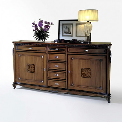 Wunnzëmmer Holz Buffetschaf Anrichte Nei Sideboard Anrichte Tirang Vitrin