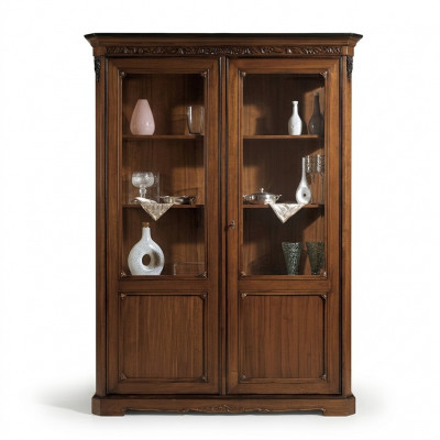 Vitrine Holz Luxus Schiefen Klassesch Anrecht Design Miwwelen Italienesch Braun