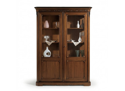 Vitrine Holz Luxus Schiefen Klassesch Anrecht Design Miwwelen Italienesch Braun