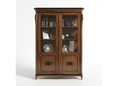 Klassesch Miwwelen Italienesch Miwwelen Holz Brong Vitrin Schick Vitrineschaf