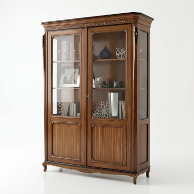 Miwwel Holz Braun Vitrin Schick Vitrineschaf Italienesch Miwwel Klassesch
