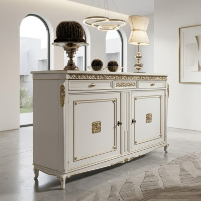 Iesszëmmer Schief Landhaus Kommode Fräi stoend Holzmiwwel Buffet Schaf Nei