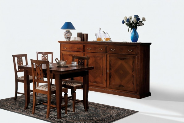 Vitrinnéikommod Schrëftauer Nei Sideboard Schreifkommod Schuffladd Vitrinn Wohnzëmmer Holz