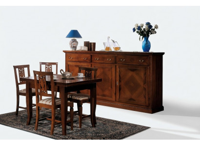 Vitrinnéikommod Schrëftauer Nei Sideboard Schreifkommod Schuffladd Vitrinn Wohnzëmmer Holz