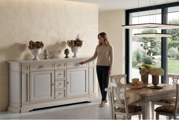 Kommodeschëffel Holz Sideboard Schaf Schief Mëschmassiv Kommoden Wohnzimmer