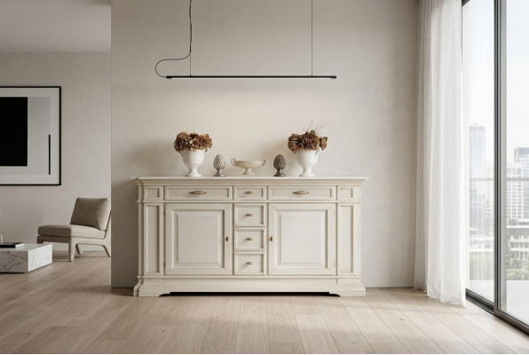 Kommodeschëffel Holz Sideboard Schaf Schief Mëschmassiv Kommoden Wohnzimmer