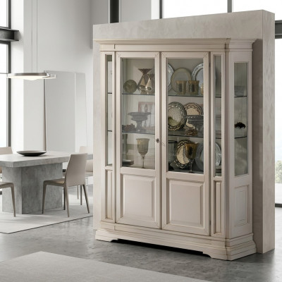 Wunnzëmmer Miwwelen Kommode Massivt Holz Vitrinen Glas Schaf Echt Holz Vitrin