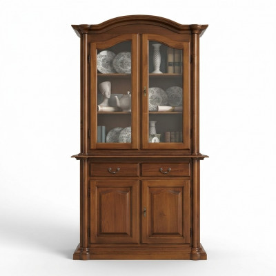 Holz Vitrinnen Glas Schaf Echt Holz Anrichte Vitrin Wunnzëmmer Miwwelen Massiv