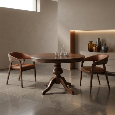 Iesszëmmer Dëscher Ronnd Miwwelen Iessdësch Luxus Ronn Dësch Massiv Holz Italien Nei