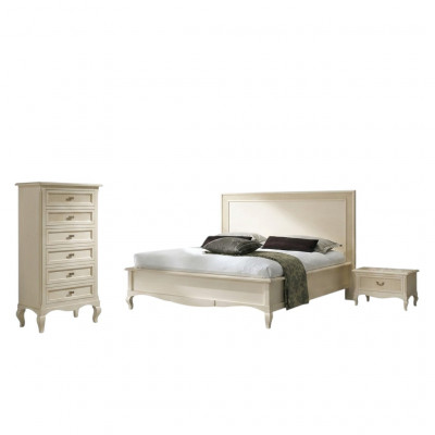 Design Klassesch Luxus Better Grupp Holz Bett Nuetsdësch 4tlg Schlofzëmmer Set