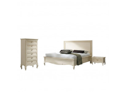 Design Klassesch Luxus Better Grupp Holz Bett Nuetsdësch 4tlg Schlofzëmmer Set