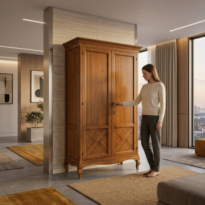 Schief Schlofzëmmer Schaf Holz Miwwelen Nei Klassesch Kleederschaf Landhaus