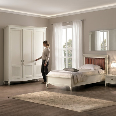 Miwwel Neit Bett Nuetsdësch 3 Deeler Schlofzëmmer Set Design Art déco Luxus Better