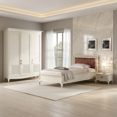 Miwwel Neit Bett Nuetsdësch 3 Deeler Schlofzëmmer Set Design Art déco Luxus Better