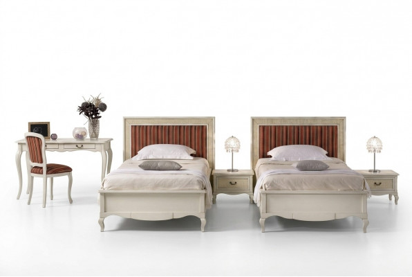Design Schlofkummer 6-Deel Schlofkummer Komplett Set Bett Nuetsdësch Sekretär Holz