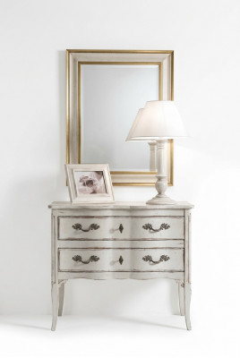 Kommode Miwwel Schaf Wunnzëmmer Wäiss Sideboard Kommode mat Spigel Holz