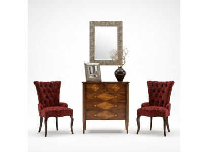 Set Kommod Spigel Kommoden Holz Art Déco Luxus Design Wunnzëmmer Garnitur 4-Deel.