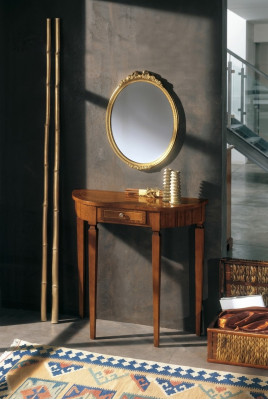 Miwwelen Stil Art Déco Konsolendësch Spigel Holz Italienescht Dëscher Konsolen 2 Deeler