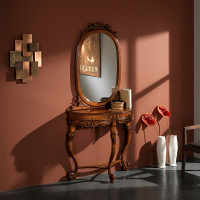 Desks Konsolen Dësch Säit Schlofzëmmer Holz Spigel + Konsolendësch Kommoden