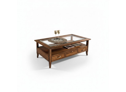 Dësch Bäistell Dëscher Couch Modern 130cm Design Quadrat Couchtisch Holzdësch Nei