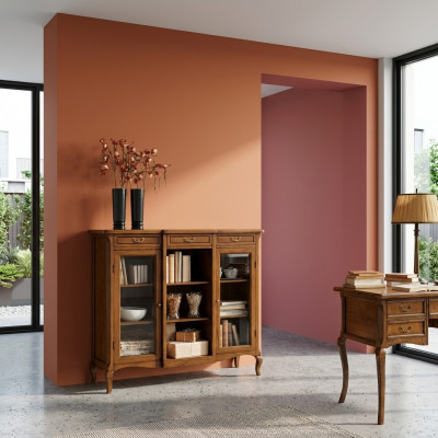 Bicher Regal Kommode Klassesch Miwwelen Regaler Holz Wunnzëmmer Vitrine Schaf