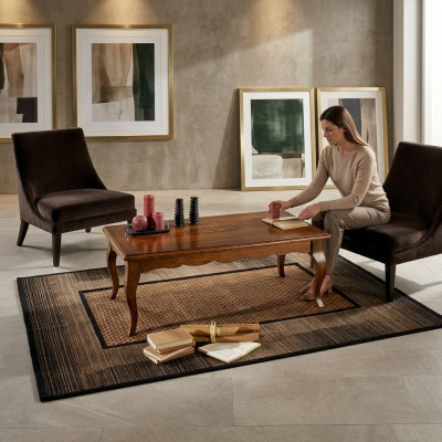 Wunnzëmmer Dëscher Barock Holz Couchtischen Massiv Klassescher Couchtisch Dësch