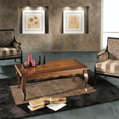Wunnzëmmer Dëscher Barock Holz Couchtischen Massiv Klassescher Couchtisch Dësch