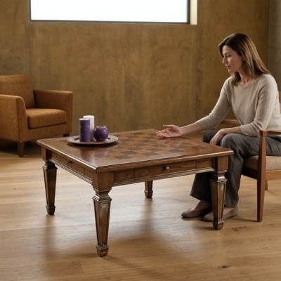 Designer Dësch Wunnzëmmerdësch Dëscher Couchtisch Holz Bäistelltësch Kaffisdësch