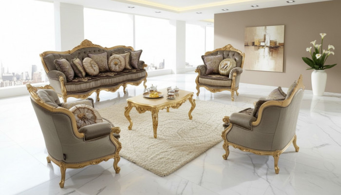 Sofa Sofagarnitur 3 2 1 1 Sëtzer Relax Couch Polstergarnitur Designer Neit Textil