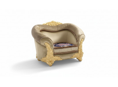 1-Sëtzer Sesseldesign Art déco Stull Gestofféiert Club Nei Relax Stoff Textil Lounge