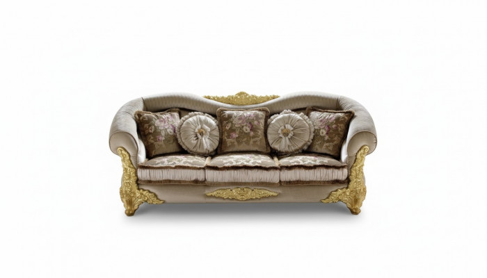 Miwwelen Textilcanapé Barock 3 Plaz Klasseschen Drësëtzercanapé Couch Polster