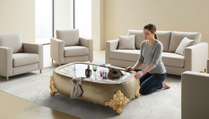 Wunnzëmmer Dëscher Barock Holz Couchtischen Kaffi Klasseschen Couchtisch Dësch