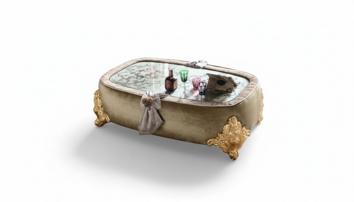 Wunnzëmmer Dëscher Barock Holz Couchtischen Kaffi Klasseschen Couchtisch Dësch