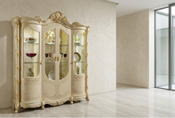 Schaf Echt Holz Anrichte Vitrinn Wunnzëmmer Miwwelen Massivt Holz Vitrinen Glas