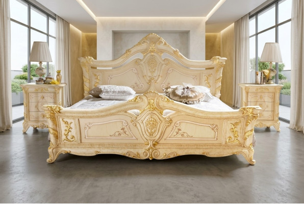Klassesch Schlofkummer Hotel Bed Barock Miwwelen Holz Better Italien Luxus