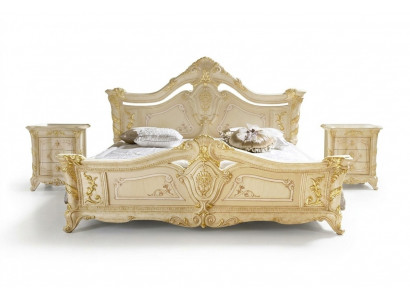 Schlofkummer Set Design Art déco Luxus Better Bett Nuetsdësch 3 Deeler.