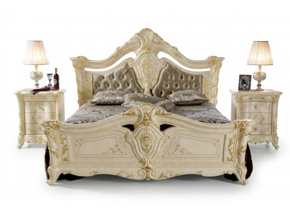 Design Miwwel Modern Bett 2x Nuetsdësch 3 Deeler Schlofzëmmer Set Luxus