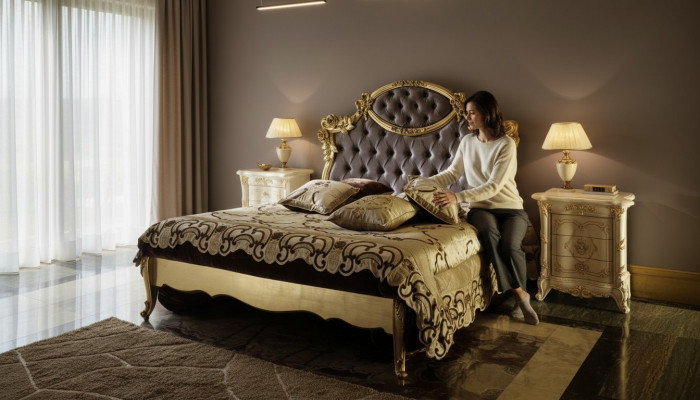Klassescht Bett Luxus Better Chesterfield Schlofkummer Hotel Barock Miwwelen Nei